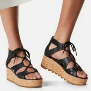 Sorel Cameron Platform Gladiator Sandal In Black Size 7